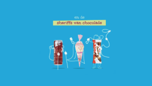 Candyspot lijntekening: sherriffs van chocolade